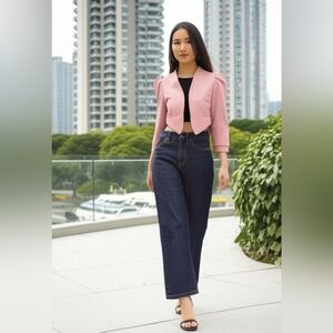 Ladies Bubblegum Pink Size Large Dress Crop Jacket